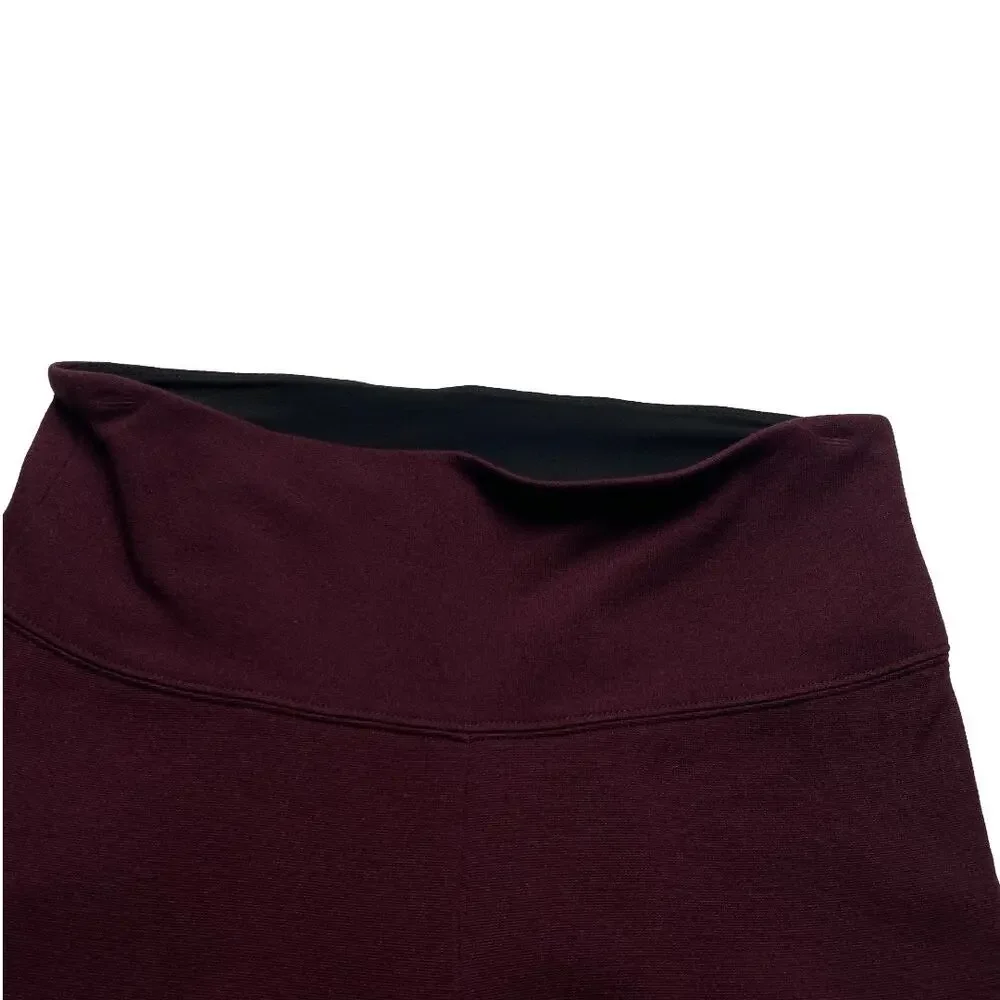 White House Black Market Burgundy Ponte Leggings Small Pull On Stretch